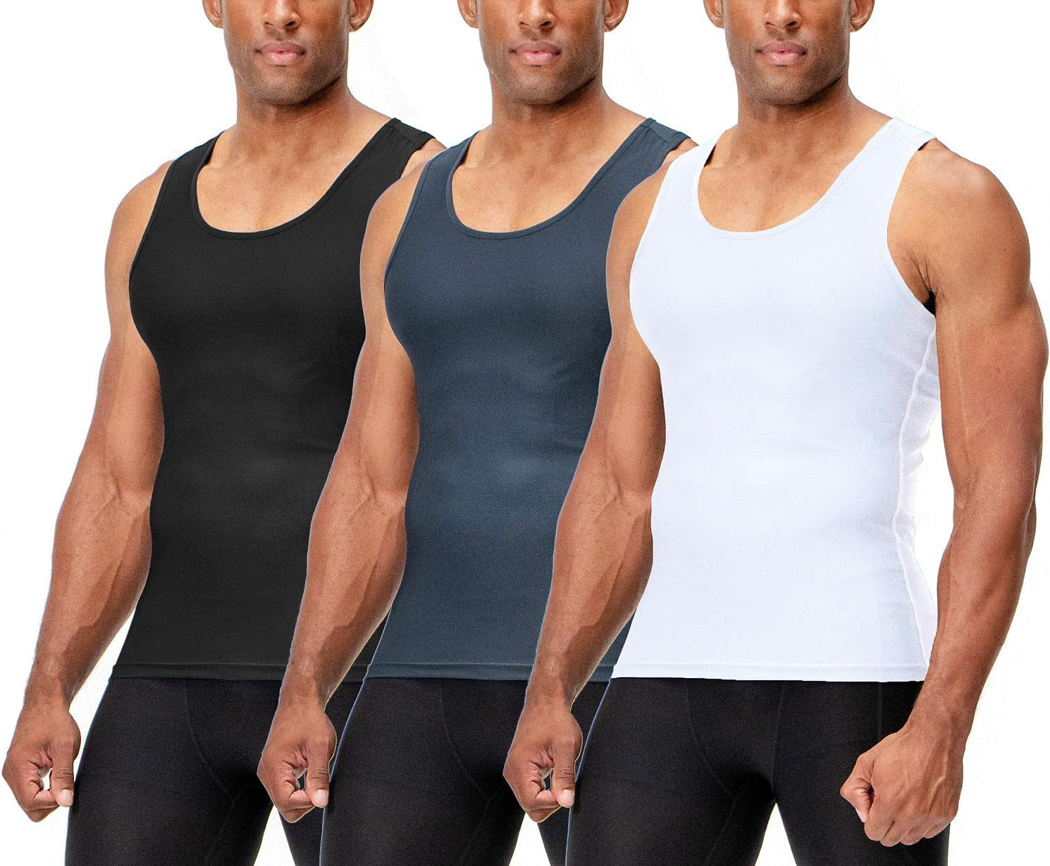 3 Pack Men'S Muscle Dry Fit Compression Tank Top