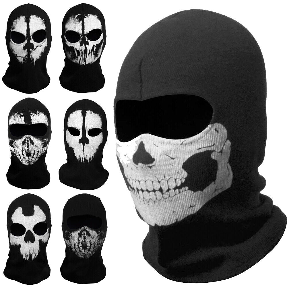 Motorcycle Game Balaclava Hood Ghost Skull Full Face Cover CS Halloween Mask US