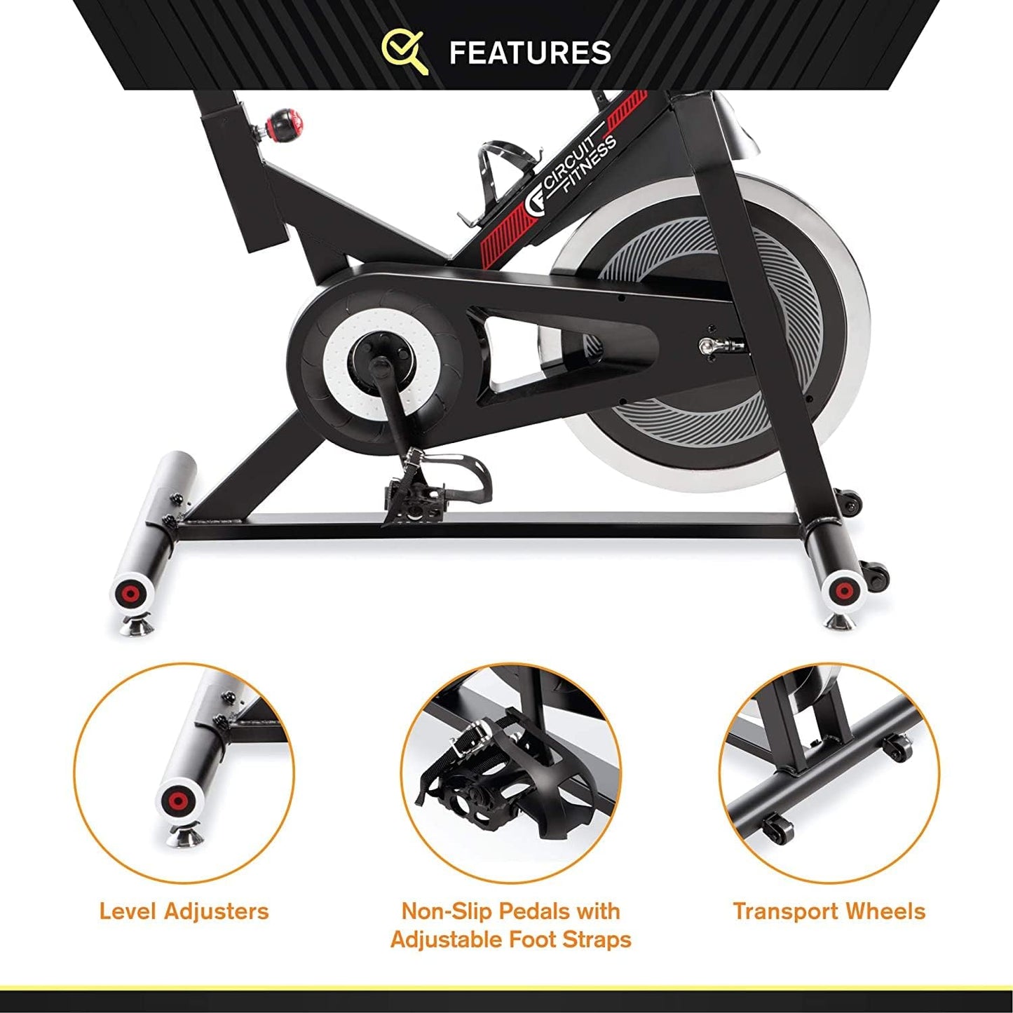 Club 30 Lbs. Flywheel Revolution Cycle for Cardio Workout – Adjustable Manual Resistance Mechanism